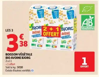 Auchan BJORG Boisson végétale bio offre