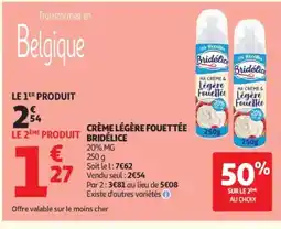Auchan BRIDÉLICE Crème légère fouettée offre
