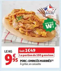 Auchan Porc: eminces marinés offre