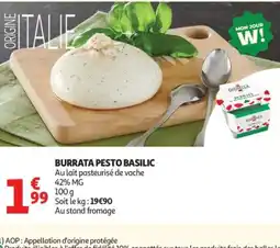 Auchan Burrata pesto basilic offre