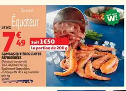 Auchan Gambas entières cuites réfrigérées offre
