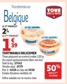 Auchan Tartinable delicemer offre