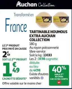 Auchan AUCHAN COLLECTION Tartinable houmous extra offre