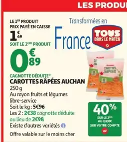 Auchan AUCHAN Carottes rapées offre