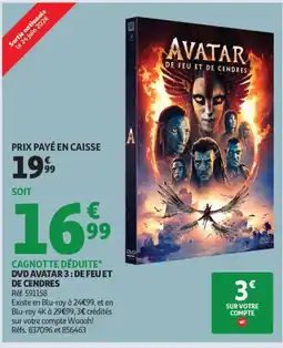 Auchan Dvd avatar 3: de feu et de cendres offre