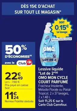 Carrefour Market OMO Lessive liquide Lot de 2 offre