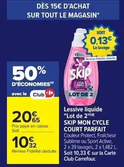 Carrefour Market SKIP Lessive liquide Lot de 2 offre