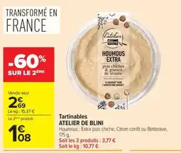 Carrefour Market ATELIER DE BLINI Tartinables offre