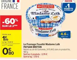 Carrefour Market PAYSAN BRETON Le Fromage Fouetté Madame Loïk offre