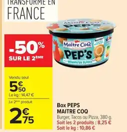 Carrefour Market MAITRE COQ Box peps offre