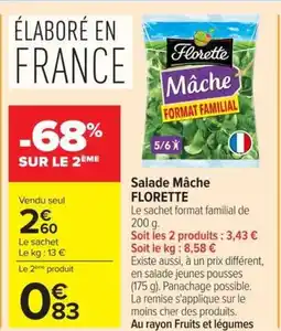 Carrefour Market FLORETTE Salade Mâche offre