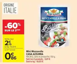 Carrefour Market CASA AZZURRA Mini Mozzarella offre