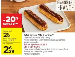 Carrefour Market Eclair saveur Pâte à tartiner offre