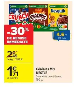 Carrefour Market NESTLÉ Céréales Mix offre