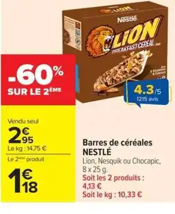 Carrefour Market NESTLÉ Barres de céréales offre