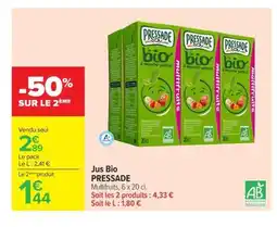 Carrefour Market PRESSADE Jus Bio offre