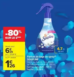 Carrefour Market SOUPLINE Parfum de linge en spray offre