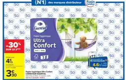 Carrefour Market CARREFOUR ESSENTIAL Papier hygiénique Ultra Confort offre