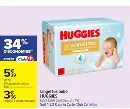 Carrefour Market HUGGIES Lingettes bébé offre