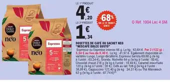 NESCAFÉ DOLCE GUSTO Dosettes de café ou sachet neo