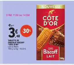E.Leclerc CÔTE D'OR Tablette de chocolat biscoff offre