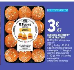 E.Leclerc PASO TRAITEUR Burgers apéritifs offre