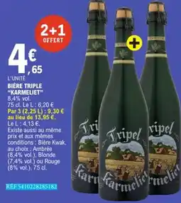 E.Leclerc TRIPEL KARMELIET Bière offre