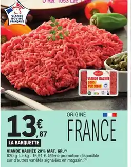 E.Leclerc Viande hachée 20% mat. gr. offre