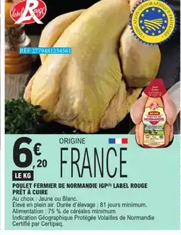 E.Leclerc Poulet fermier de normandie igp label rouge prêt à cuire offre
