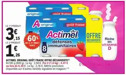 E.Leclerc ACTIMEL Original goût fraise offre découverte offre