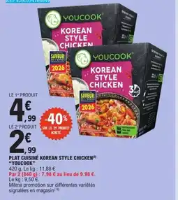 E.Leclerc YOUCOOK Plat cuisine korean style chicken offre