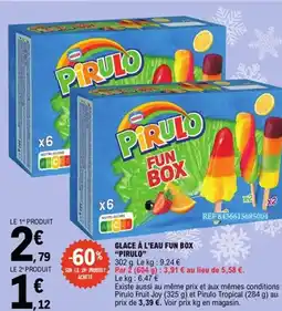 E.Leclerc PIRULO Glace à l'eau fun box offre