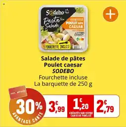 Coccinelle Express Salade de pâtes poulet caesar sodebo offre
