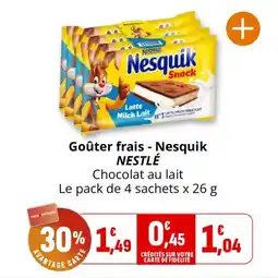 Coccinelle Express Goûter frais nesquik nestlé offre