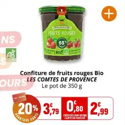 Coccinelle Express Confiture de fruits rouges bio les comtes de provence offre