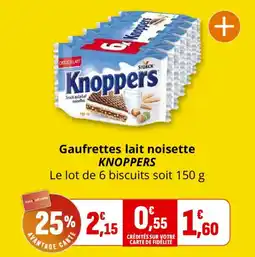 Coccinelle Express Gaufrettes lait noisette knoppers offre