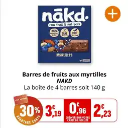 Coccinelle Express Barres de fruits aux myrtilles nakd offre