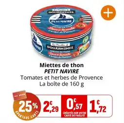 Coccinelle Express Miettes de thon petit navire offre