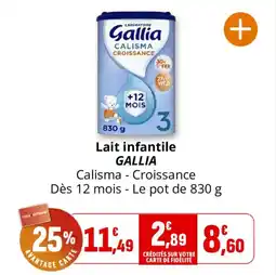 Coccinelle Express Lait infantile gallia offre