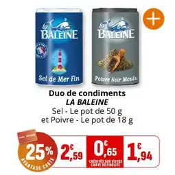 Coccinelle Express Duo de condiments la baleine offre