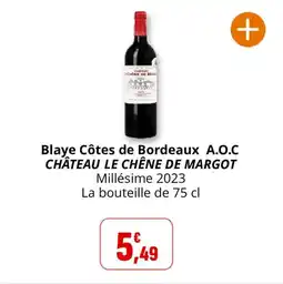 Coccinelle Express Blaye côtes de bordeaux a.o.c château le chêne de margot offre