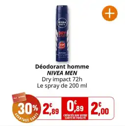 Coccinelle Express Déodorant homme nivea men offre