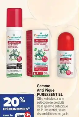 Carrefour maPara parapharmacie Gamme anti pique puressentiel offre