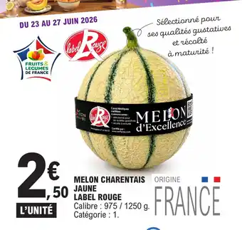 Melon charentais jaune label rouge
