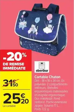 Carrefour Cartable Chaton offre