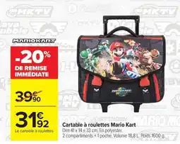 Carrefour MARIOKART Cartable à roulettes offre