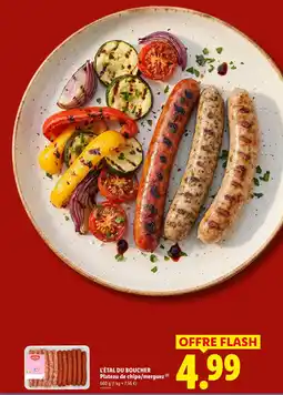 Lidl L'étal du boucher plateau de chipolatas/merguez offre