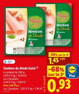 Lidl Halal jambon de dinde offre