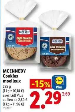 Lidl Mcennedy soft cookies milk chocolate offre