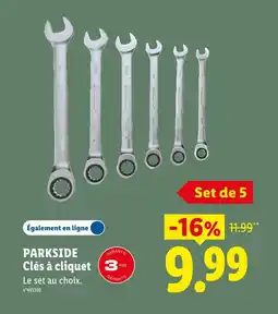 Lidl Parkside clés à cliquet offre